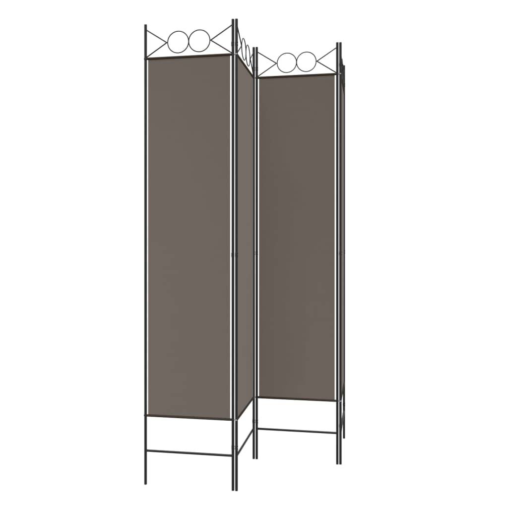 vidaXL 4-tlg. Paravent Anthrazit 160x220 cm Stoff