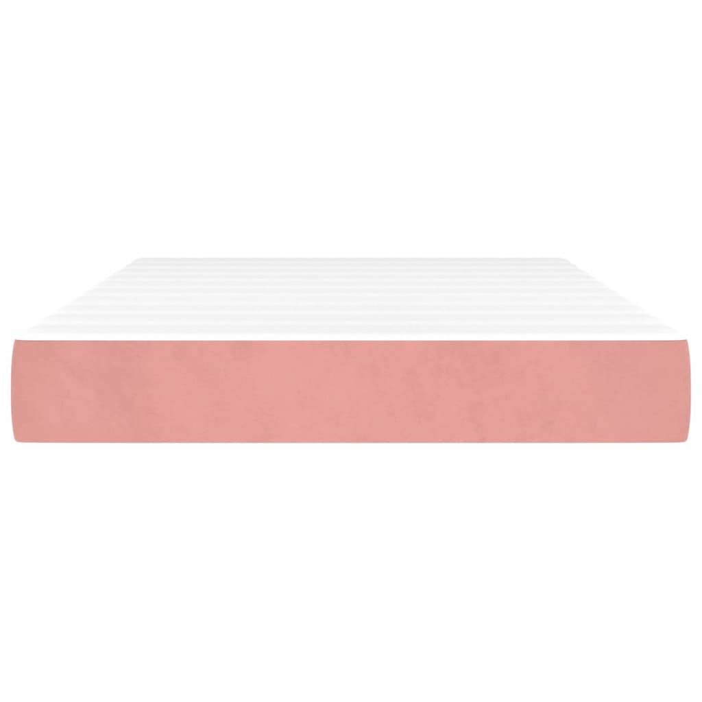 vidaXL Taschenfederkernmatratze Rosa 120x200x20 cm Samt