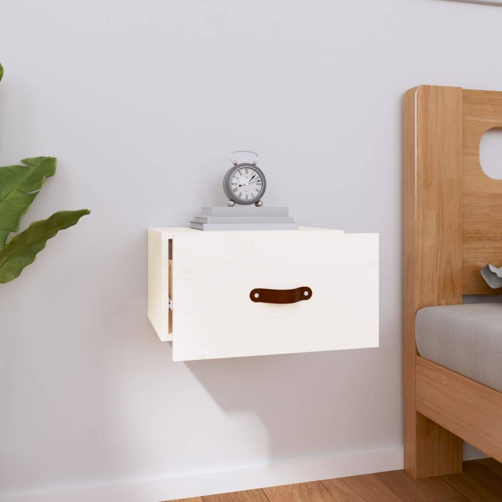 vidaXL Wand-Nachttisch Weiß 40x29,5x22 cm