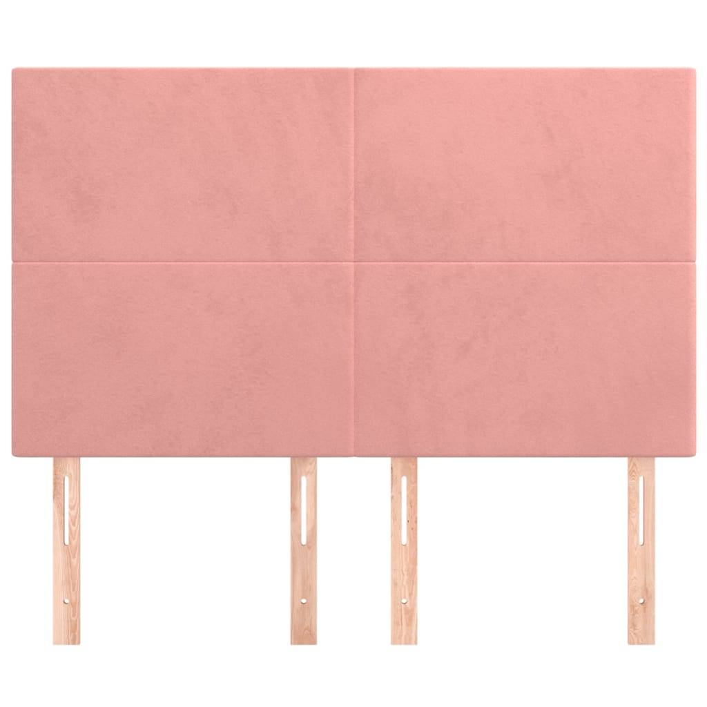 vidaXL Kopfteile 4 Stk. Rosa 72x5x78/88 cm Samt