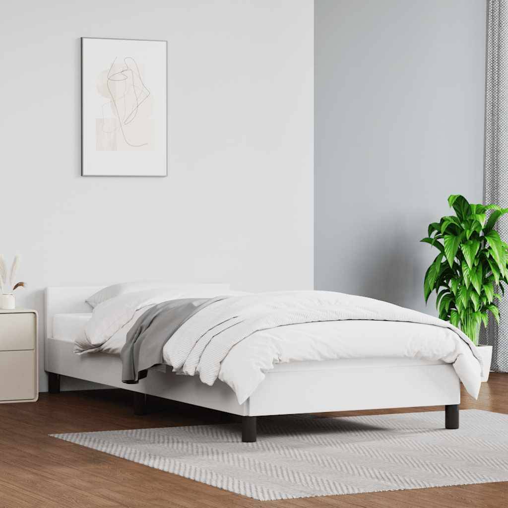 vidaXL Bettgestell mit Kopfteil ohne Matratze Weiß 90x200 cm