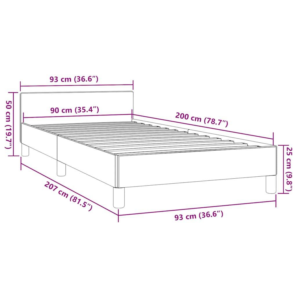 vidaXL Bettgestell mit Kopfteil ohne Matratze Weiß 90x200 cm