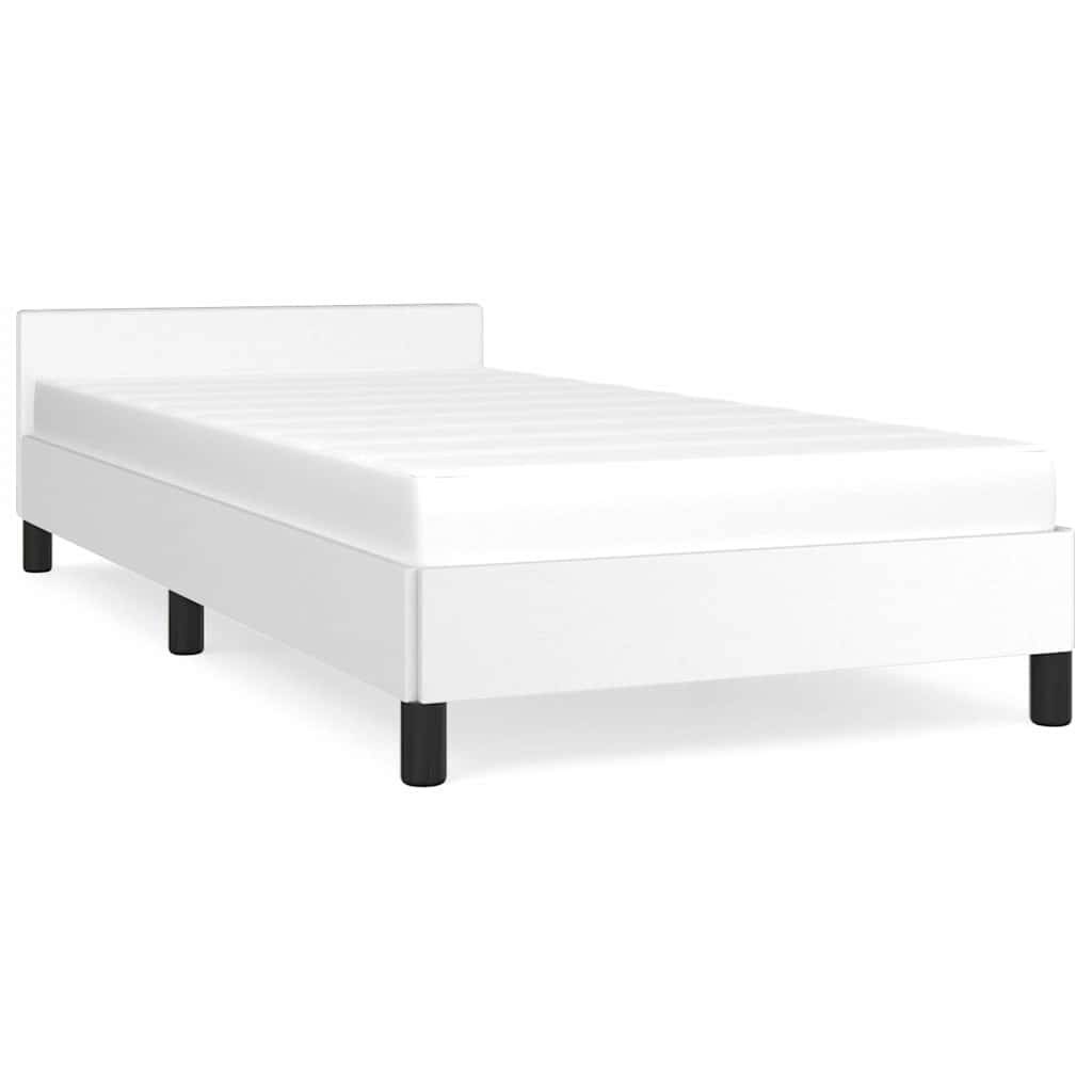 vidaXL Bettgestell mit Kopfteil ohne Matratze Weiß 90x200 cm