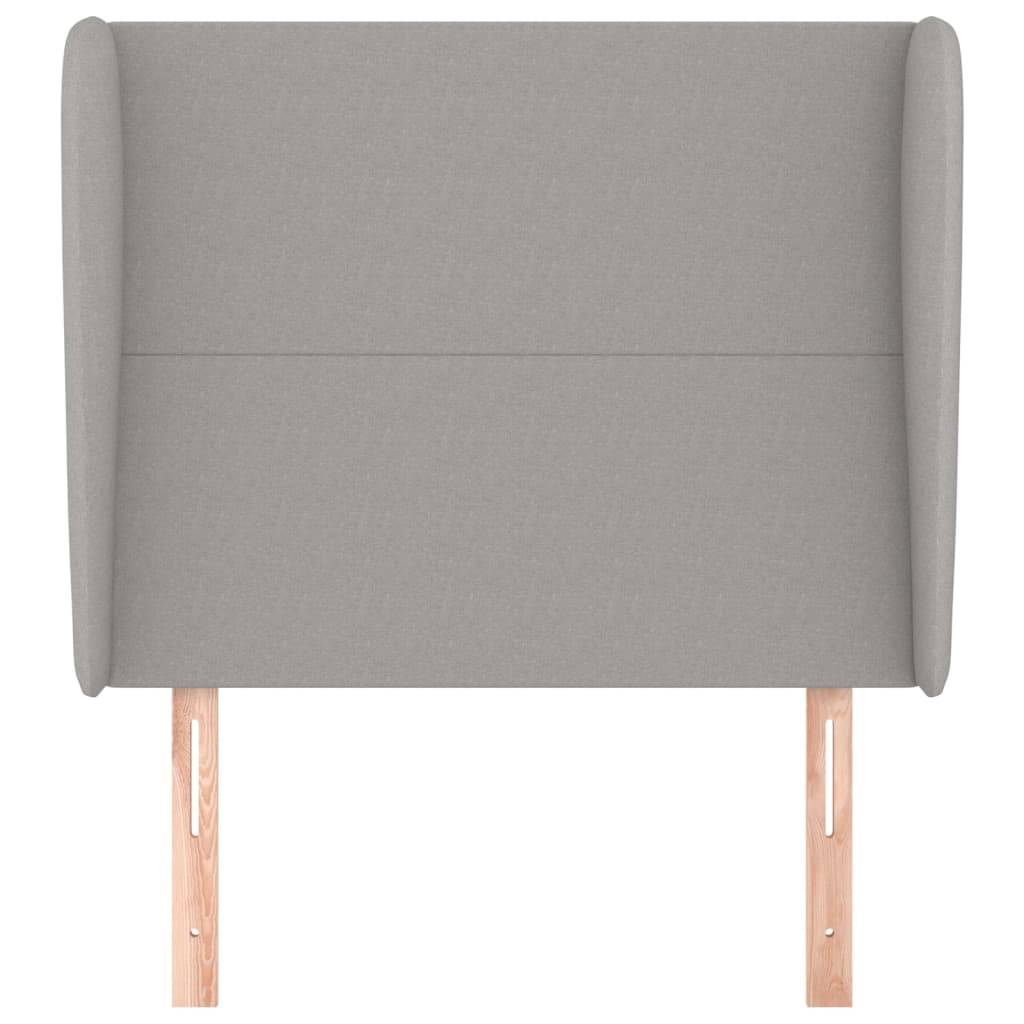 vidaXL Kopfteil mit Ohren Hellgrau 93x23x118/128 cm Stoff