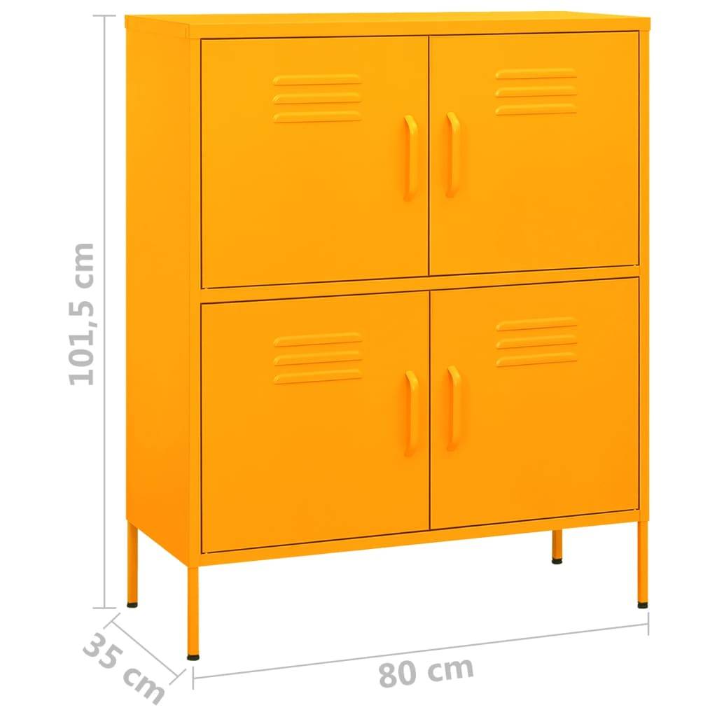 vidaXL Lagerschrank Senfgelb 80x35x101,5 cm Stahl