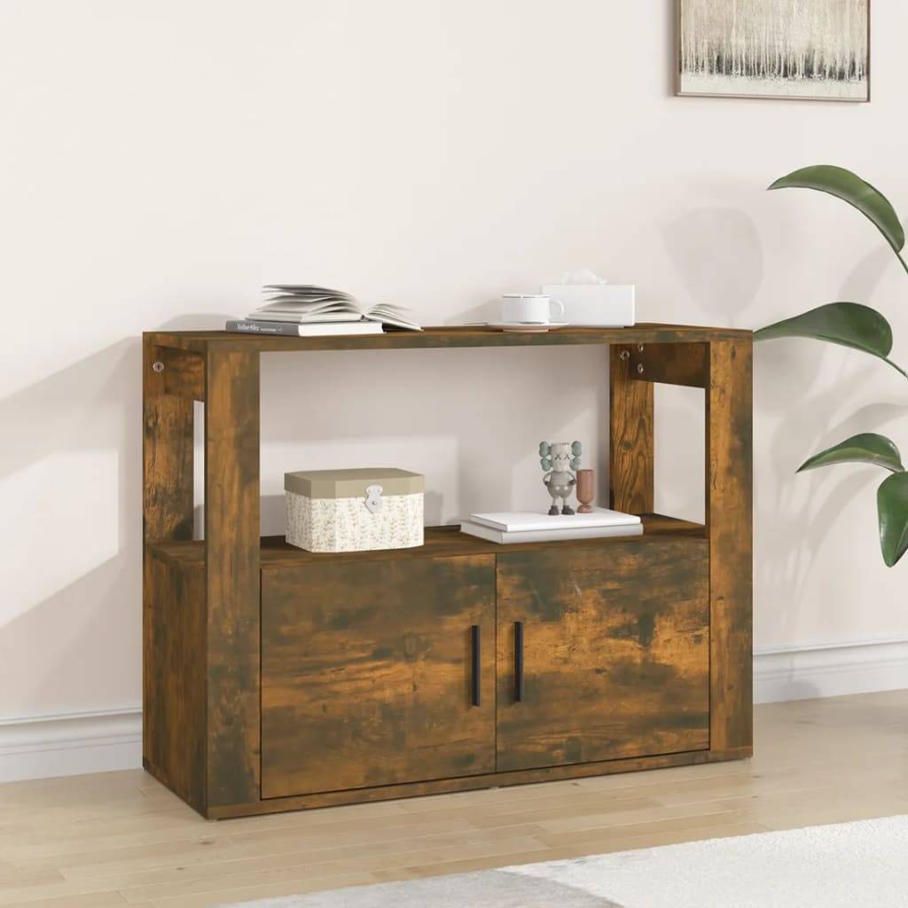 vidaXL Sideboard Räuchereiche 80x30x60 cm Holzwerkstoff