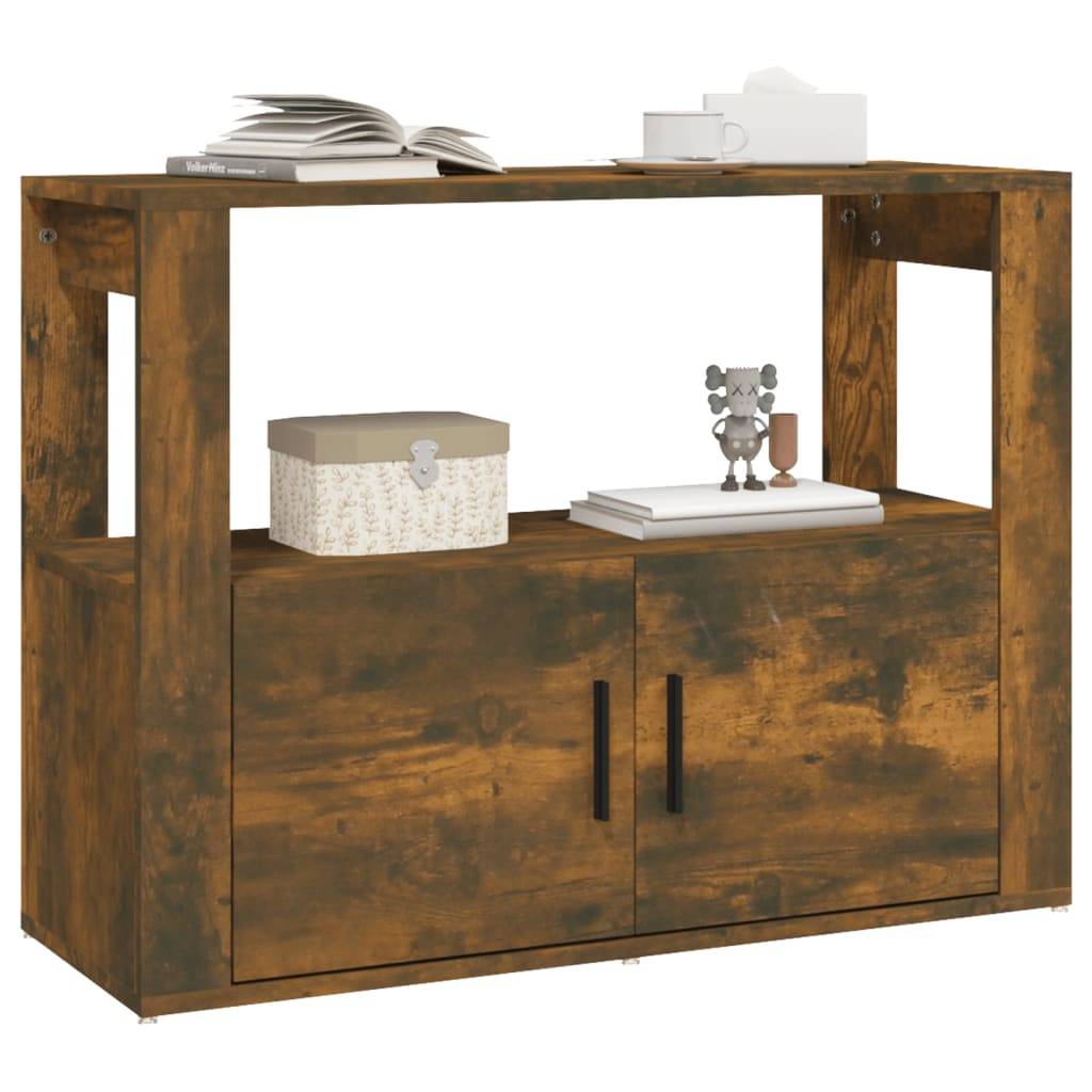 vidaXL Sideboard Räuchereiche 80x30x60 cm Holzwerkstoff