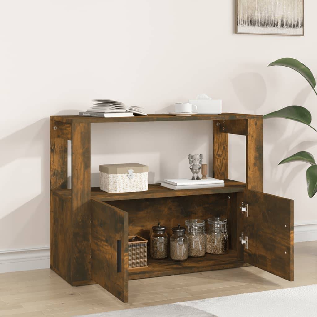 vidaXL Sideboard Räuchereiche 80x30x60 cm Holzwerkstoff