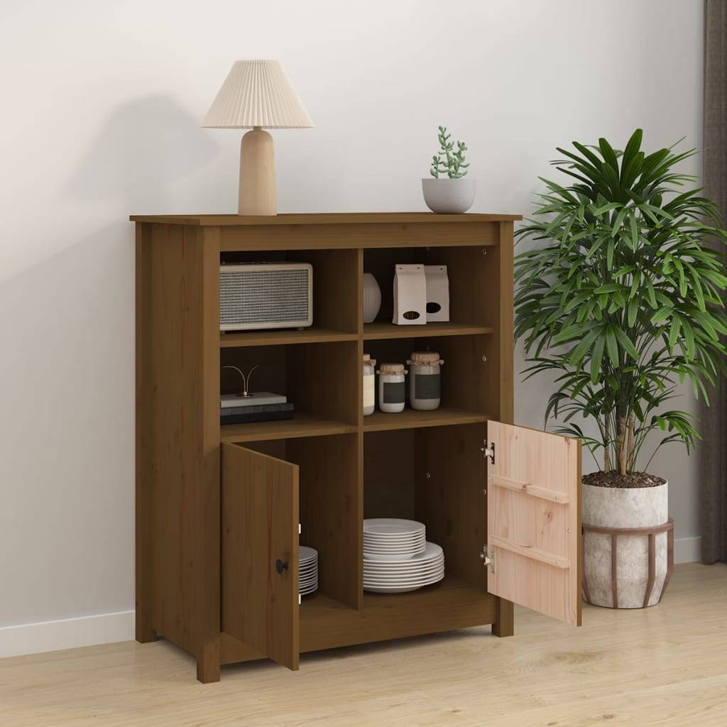 vidaXL Sideboard Honigbraun 83x41,5x100 cm Massivholz Kiefer