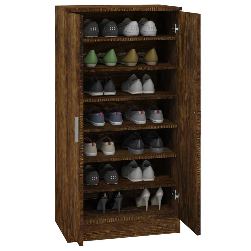 vidaXL Schuhschrank Räuchereiche 55x35x108 cm Holzwerkstoff