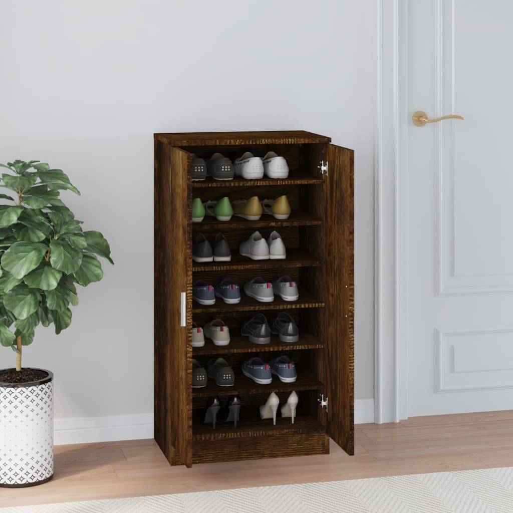 vidaXL Schuhschrank Räuchereiche 55x35x108 cm Holzwerkstoff
