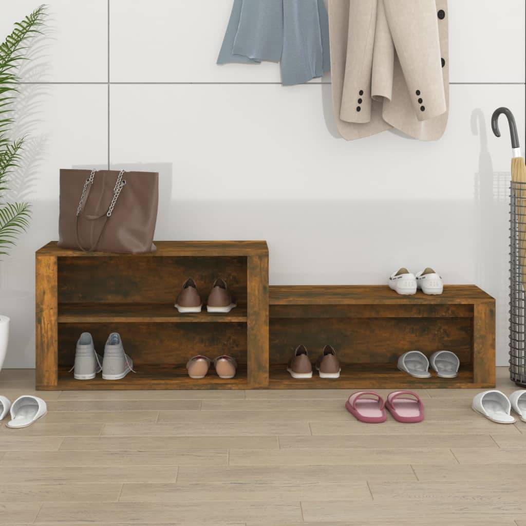vidaXL Schuhschrank Räuchereiche 150x35x45 cm Holzwerkstoff