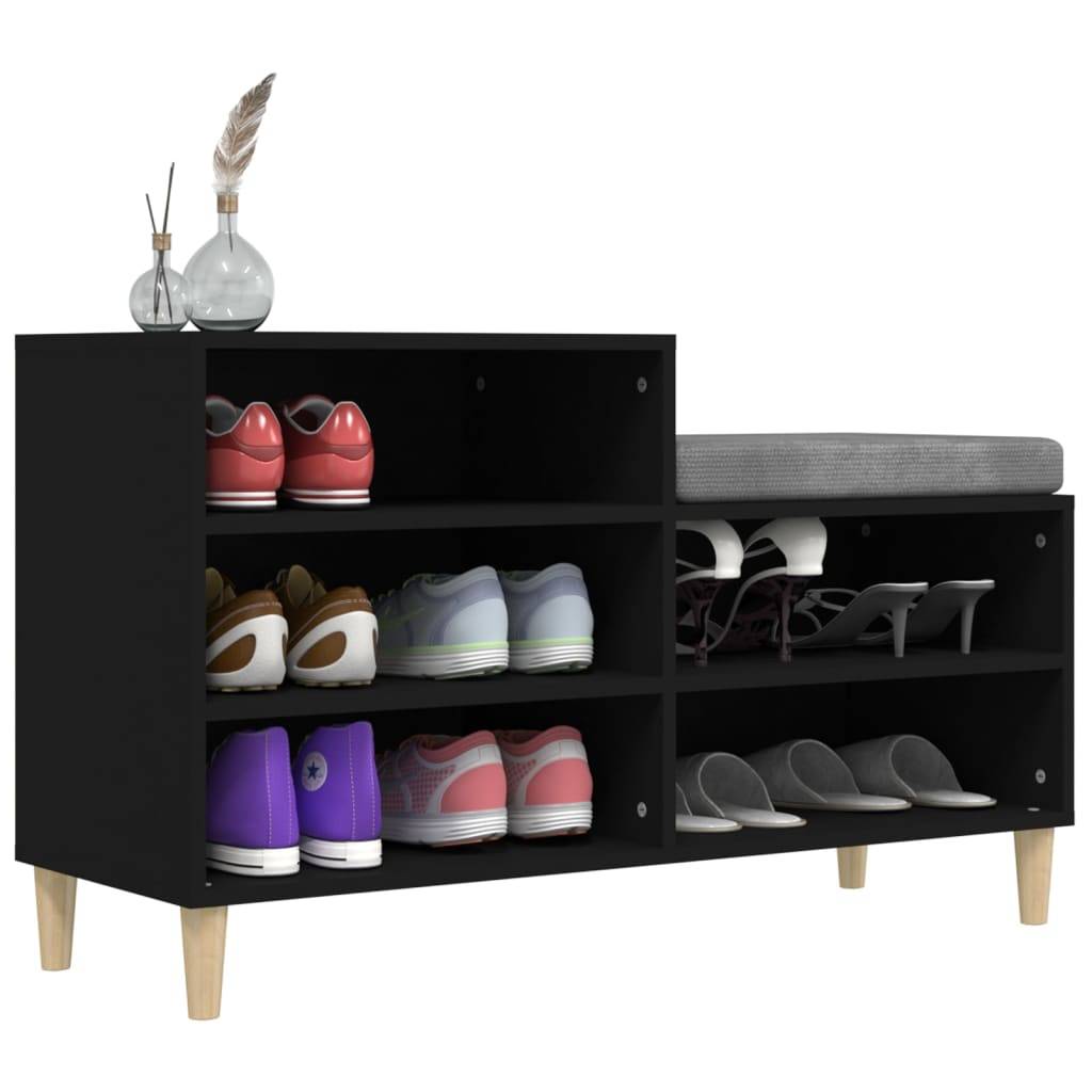 vidaXL Schuhregal Schwarz 102x36x60 cm Holzwerkstoff