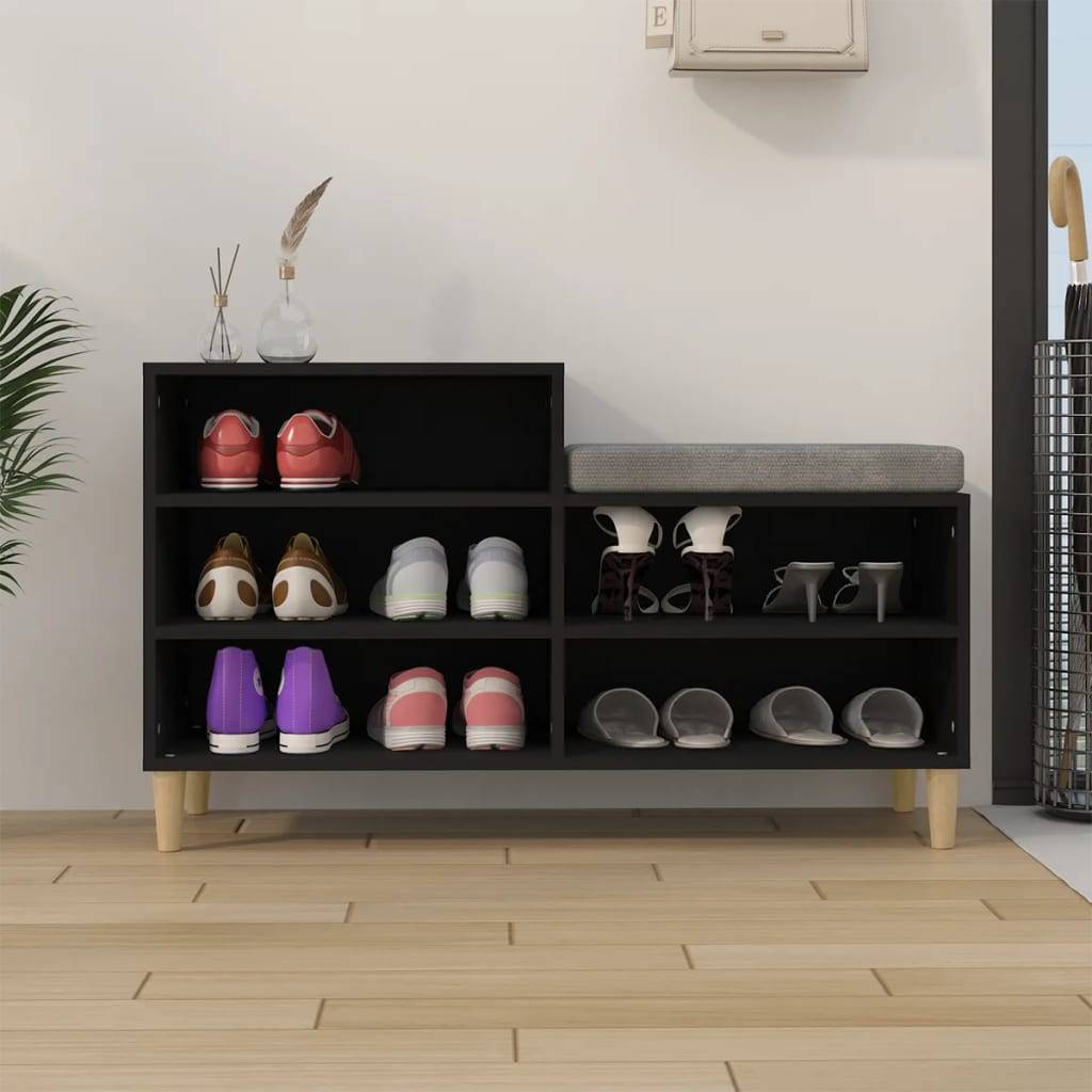 vidaXL Schuhregal Schwarz 102x36x60 cm Holzwerkstoff