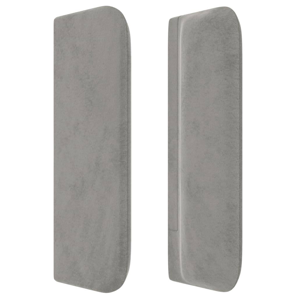 vidaXL Kopfteil mit Ohren Hellgrau 203x16x78/88 cm Samt