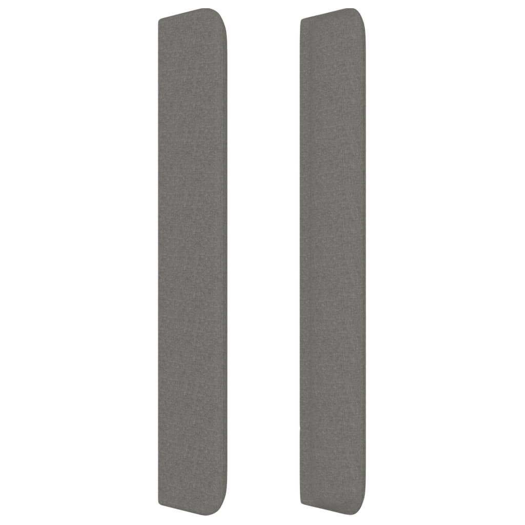 vidaXL Kopfteil mit Ohren Dunkelgrau 203x16x118/128 cm Stoff