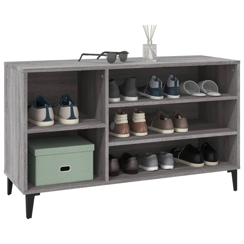 vidaXL Schuhregal Grau Sonoma 102x36x60 cm Holzwerkstoff