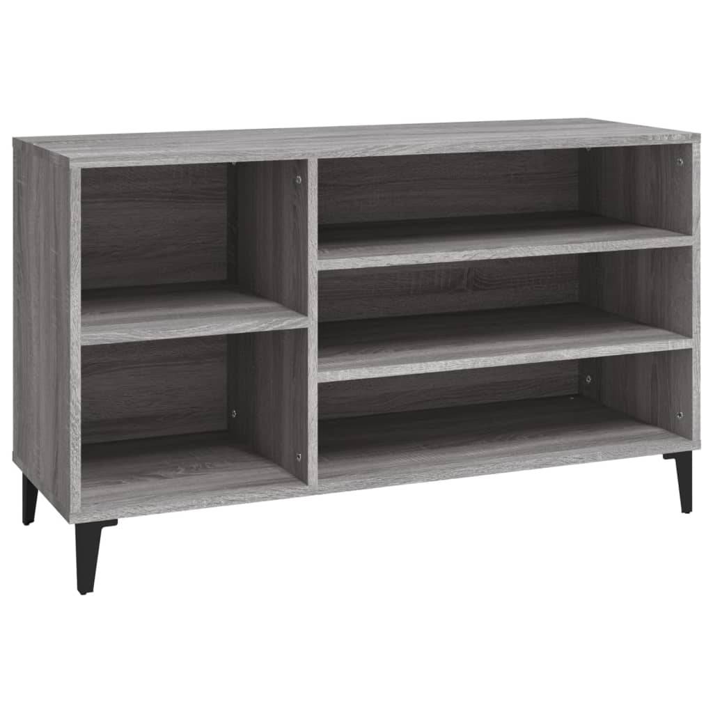 vidaXL Schuhregal Grau Sonoma 102x36x60 cm Holzwerkstoff