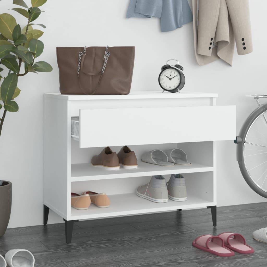 vidaXL Schuhregal Weiß 70x36x60 cm Holzwerkstoff
