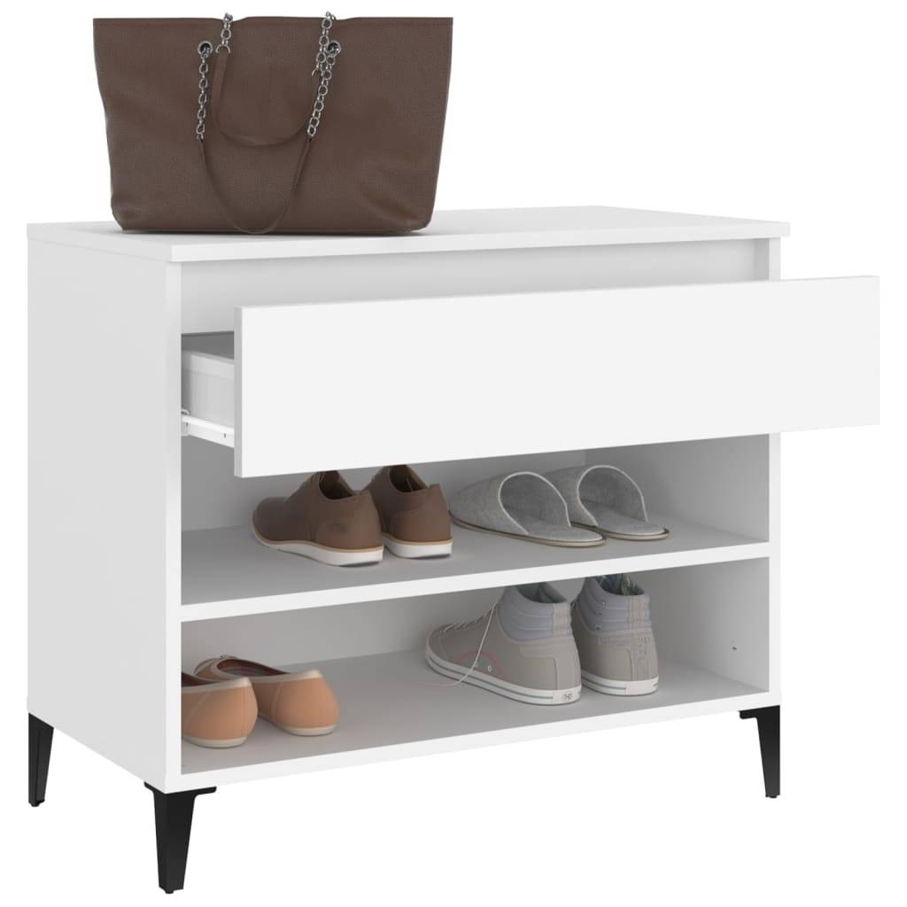 vidaXL Schuhregal Weiß 70x36x60 cm Holzwerkstoff