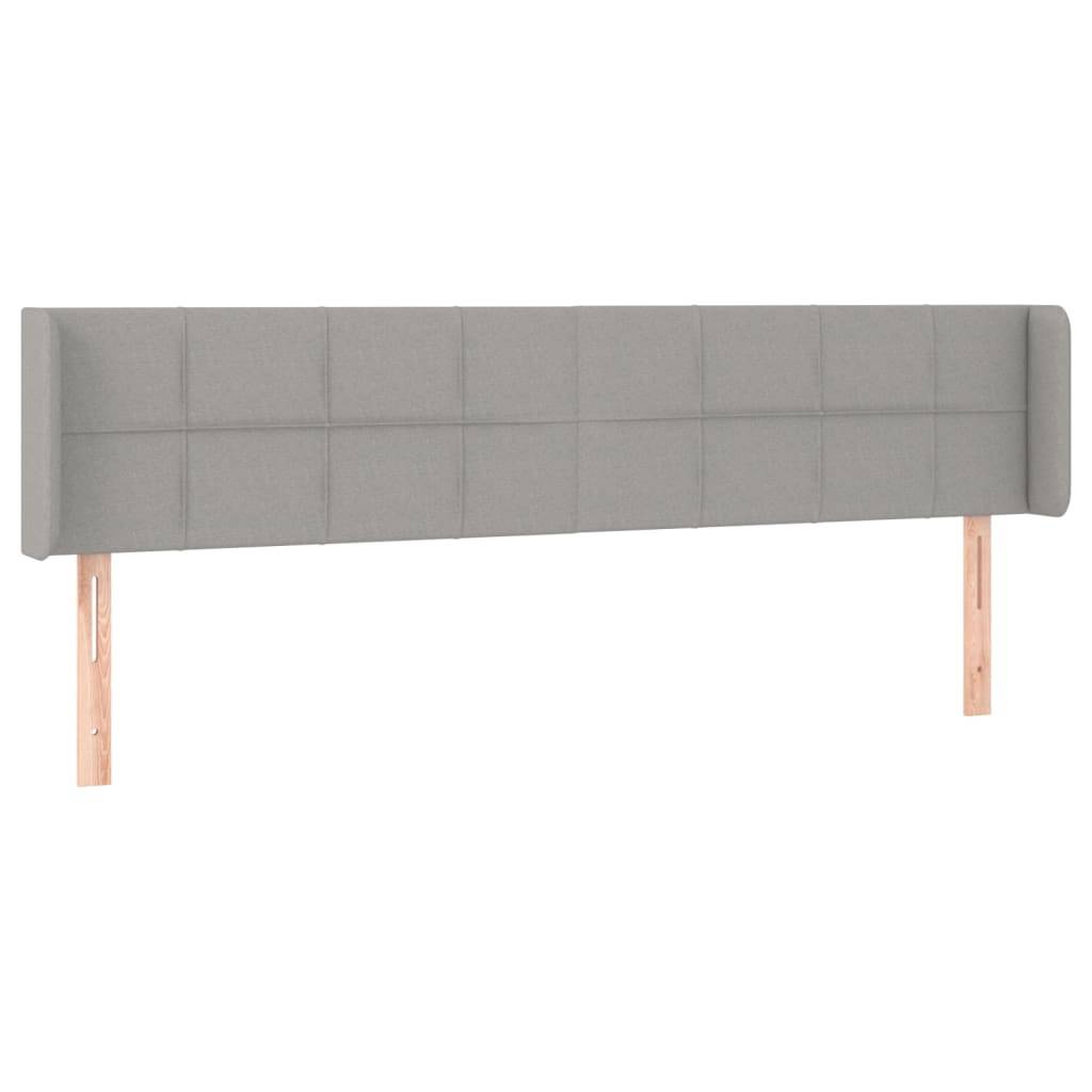 vidaXL LED Kopfteil Hellgrau 203x16x78/88 cm Stoff