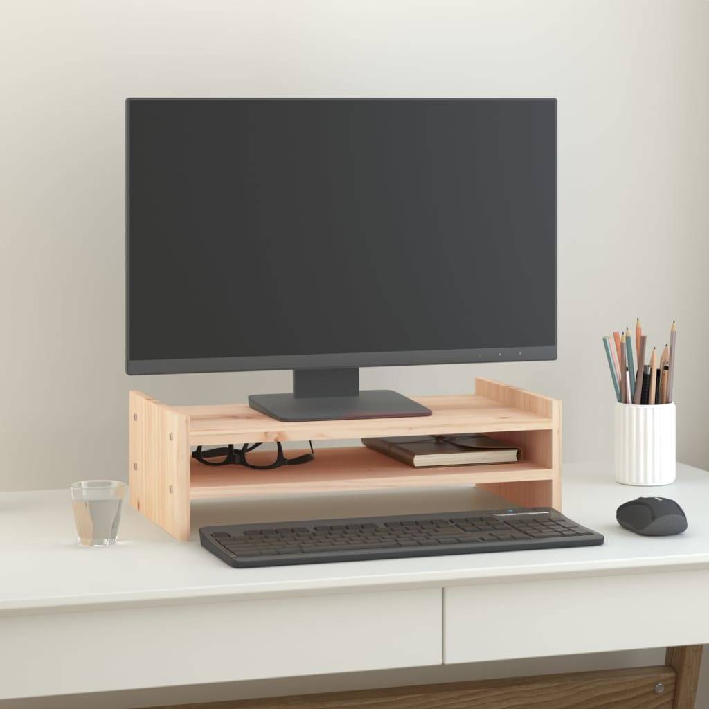 vidaXL Monitorständer 50x27x15 cm Massivholz Kiefer