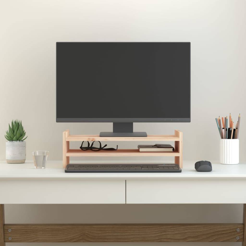 vidaXL Monitorständer 50x27x15 cm Massivholz Kiefer