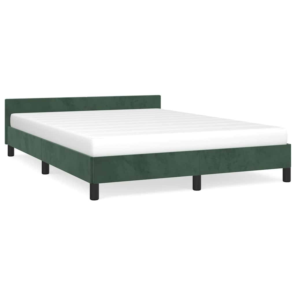 vidaXL Bettgestell ohne Matratze Dunkelgrün 140x200 cm Samt