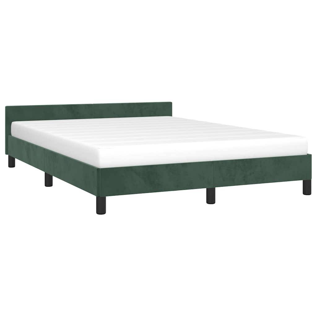 vidaXL Bettgestell ohne Matratze Dunkelgrün 140x200 cm Samt