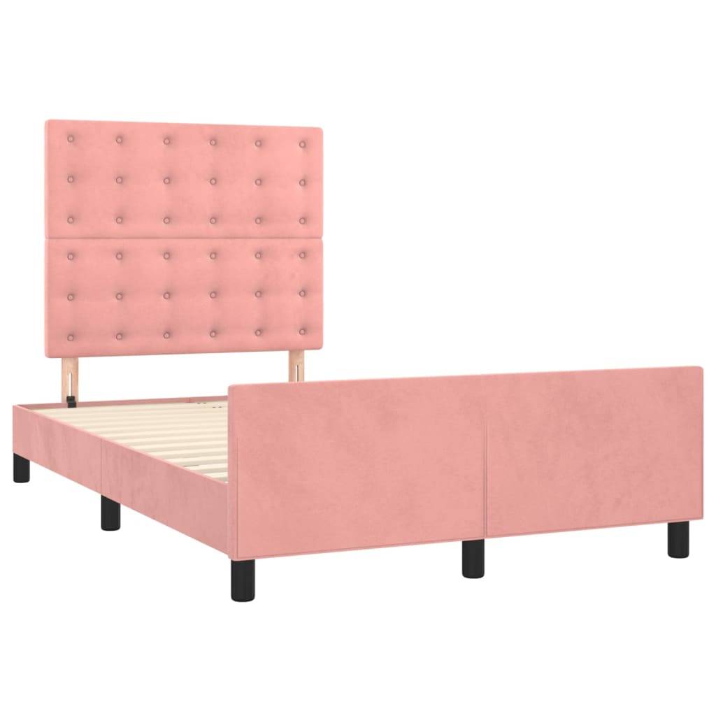 vidaXL Bettgestell ohne Matratze Rosa 120x190 cm Samt
