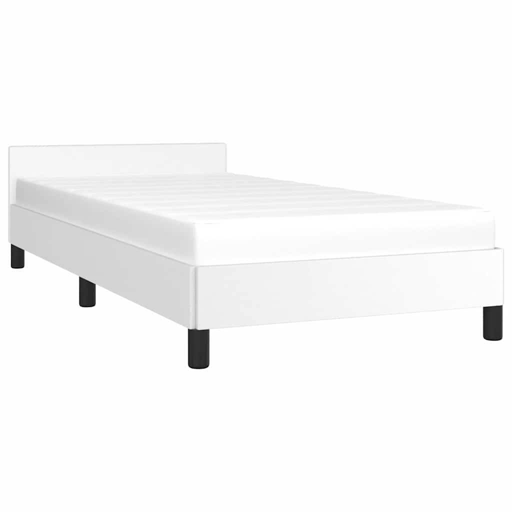 vidaXL Bettgestell mit Kopfteil ohne Matratze Weiß 90x200 cm