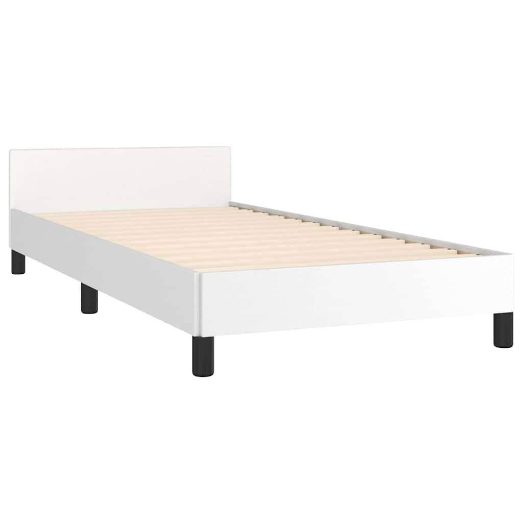 vidaXL Bettgestell mit Kopfteil ohne Matratze Weiß 90x200 cm