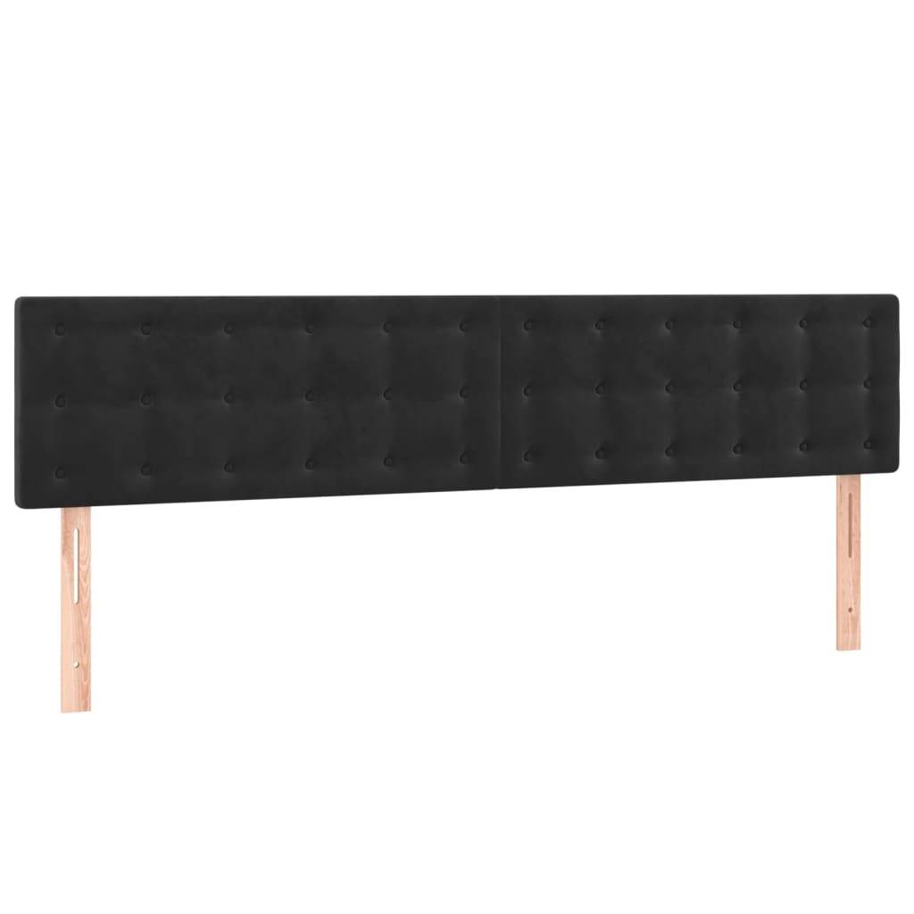vidaXL LED Kopfteil Schwarz 200x5x78/88 cm Samt