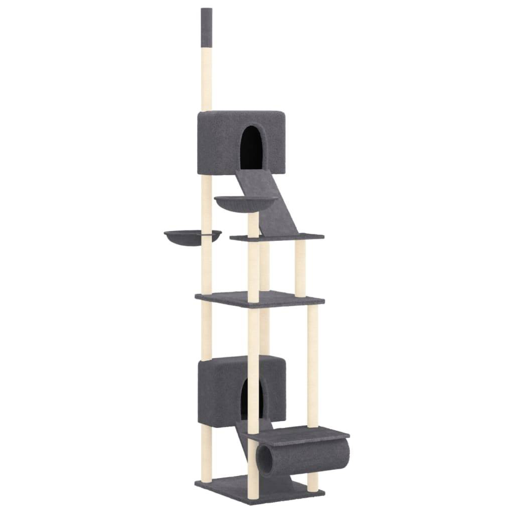 vidaXL Kratzbaum Deckenhoch Dunkelgrau 277-303 cm