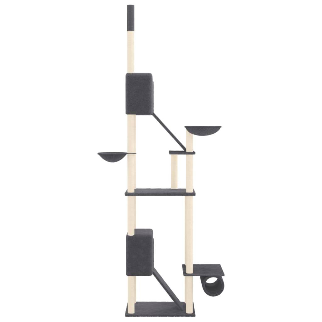 vidaXL Kratzbaum Deckenhoch Dunkelgrau 277-303 cm