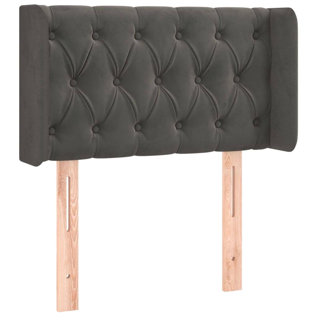 vidaXL LED Kopfteil Dunkelgrau 83x16x78/88 cm Samt
