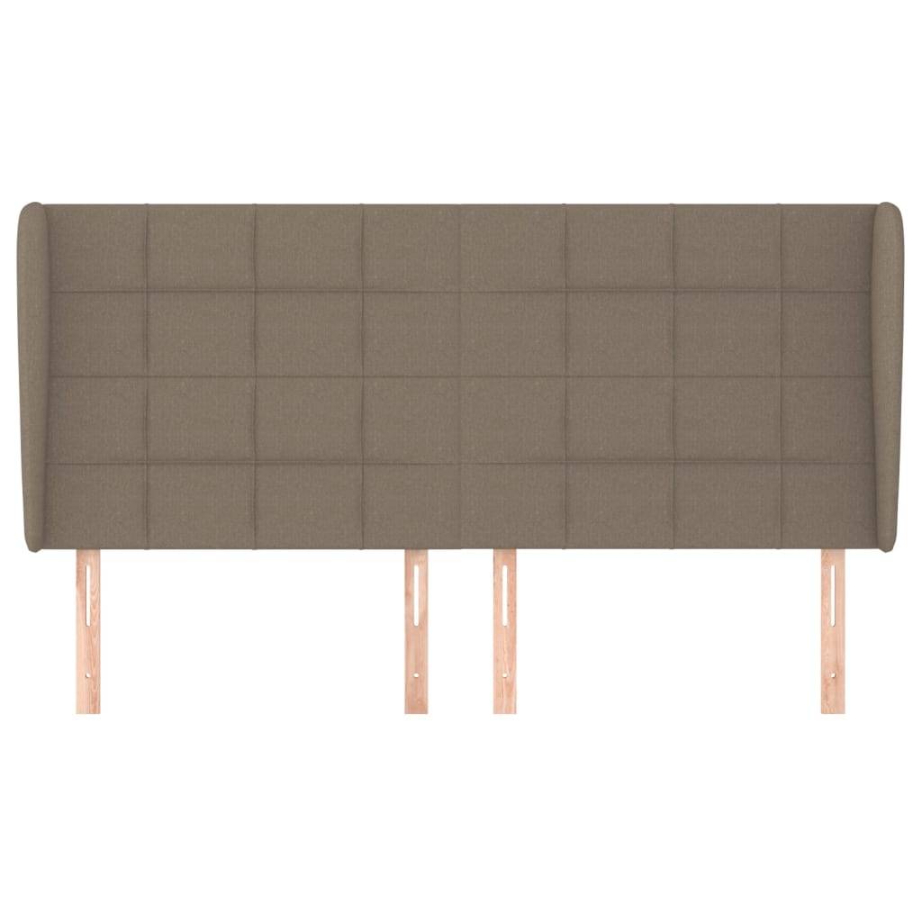 vidaXL Kopfteil mit Ohren Taupe 203x23x118/128 cm Stoff