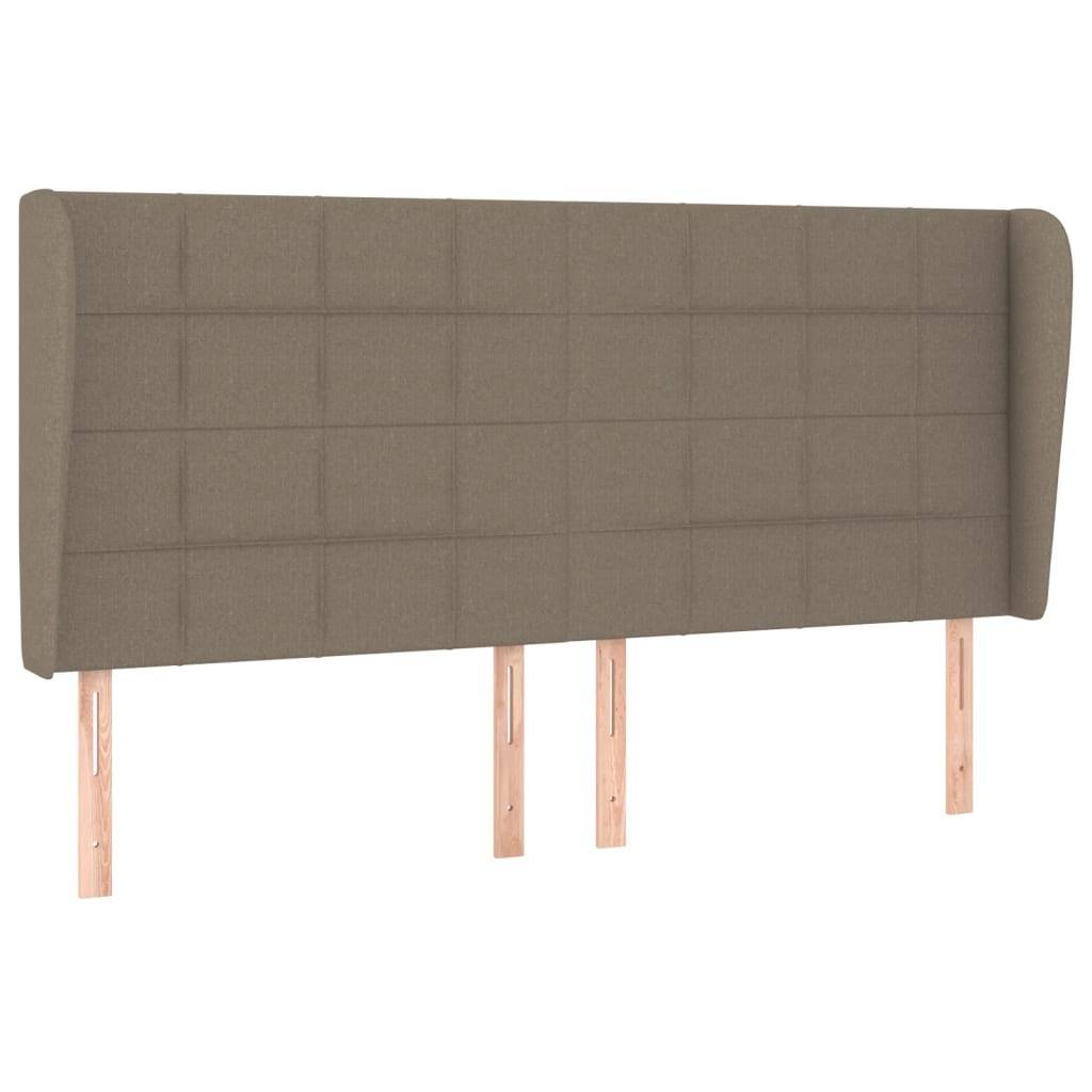 vidaXL Kopfteil mit Ohren Taupe 203x23x118/128 cm Stoff