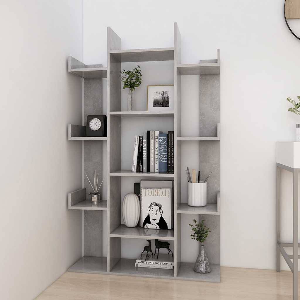 vidaXL Bücherregal Betongrau 86x25,5x140 cm Holzwerkstoff