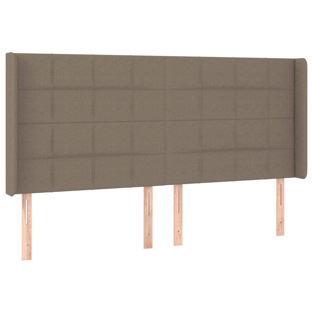 vidaXL Kopfteil mit Ohren Taupe 203x16x118/128 cm Stoff