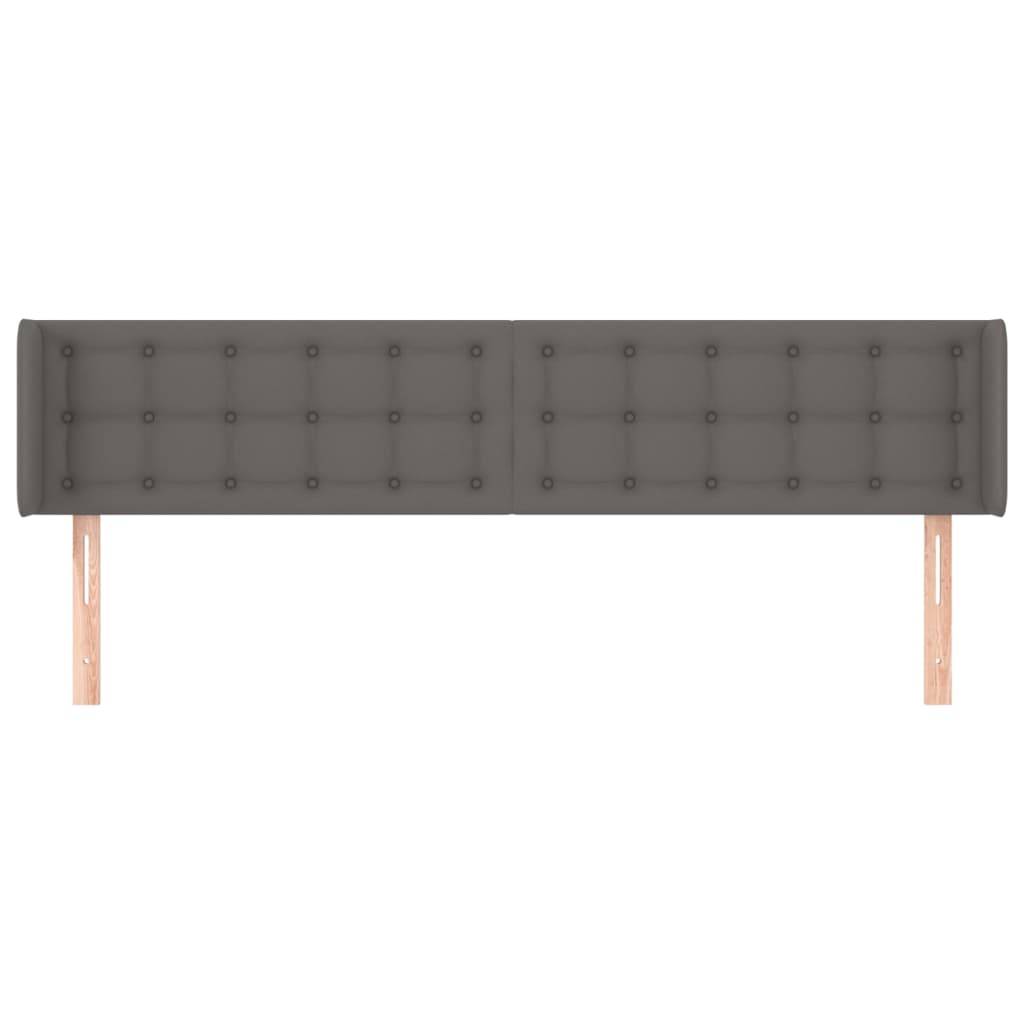 vidaXL Kopfteil mit Ohren Grau 203x16x78/88 cm Kunstleder