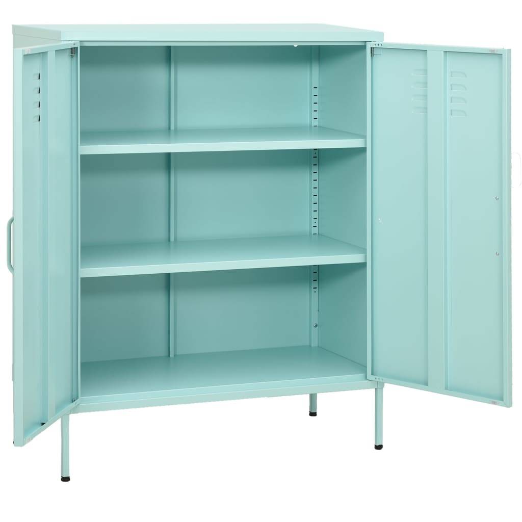 vidaXL Lagerschrank Minzgrün 80x35x101,5 cm Stahl