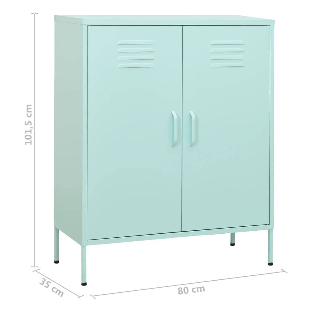 vidaXL Lagerschrank Minzgrün 80x35x101,5 cm Stahl