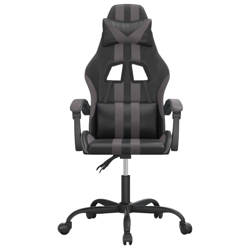 vidaXL Gaming-Stuhl Schwarz und Grau Kunstleder