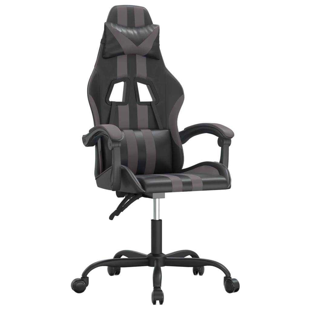 vidaXL Gaming-Stuhl Schwarz und Grau Kunstleder