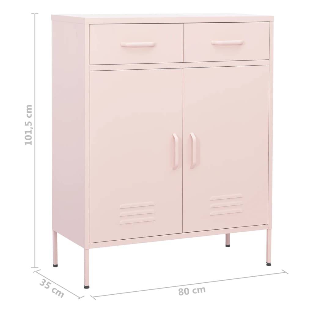 vidaXL Lagerschrank Rosa 80x35x101,5 cm Stahl