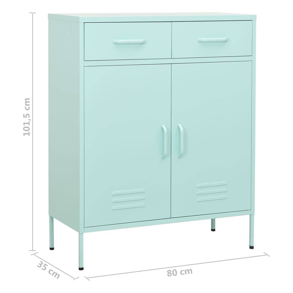 vidaXL Lagerschrank Minzgrün 80x35x101,5 cm Stahl