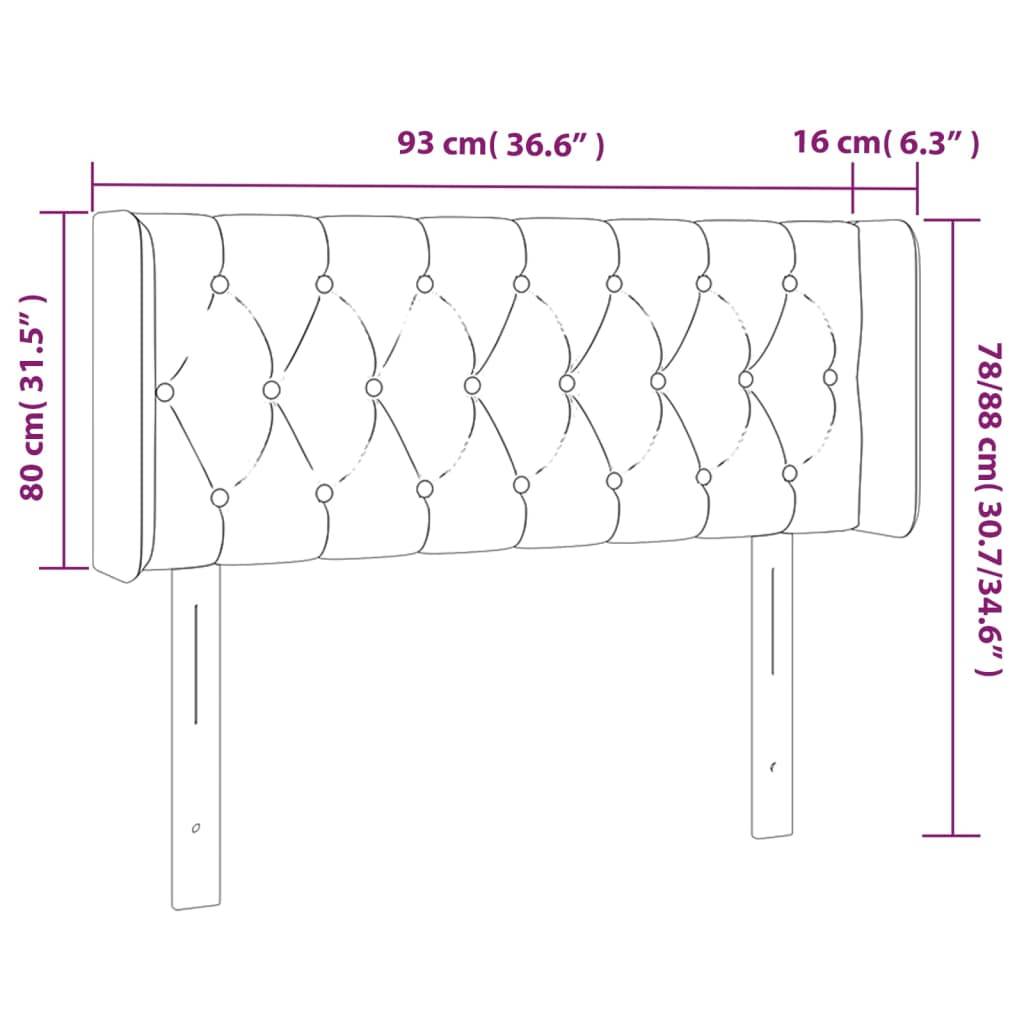vidaXL Kopfteil mit Ohren Rosa 93x16x78/88 cm Samt