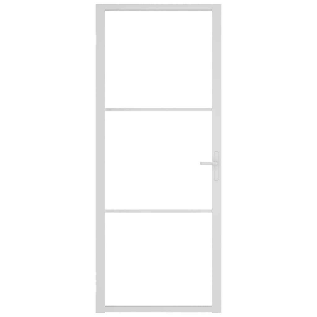 vidaXL Innentür 83x201,5 cm Weiß ESG-Glas und Aluminium