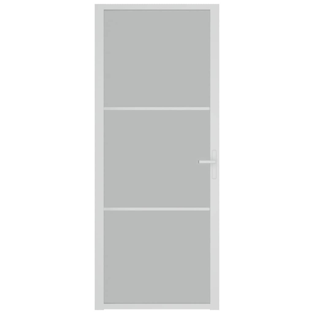 vidaXL Innentür 83x201,5 cm Weiß Mattglas und Aluminium